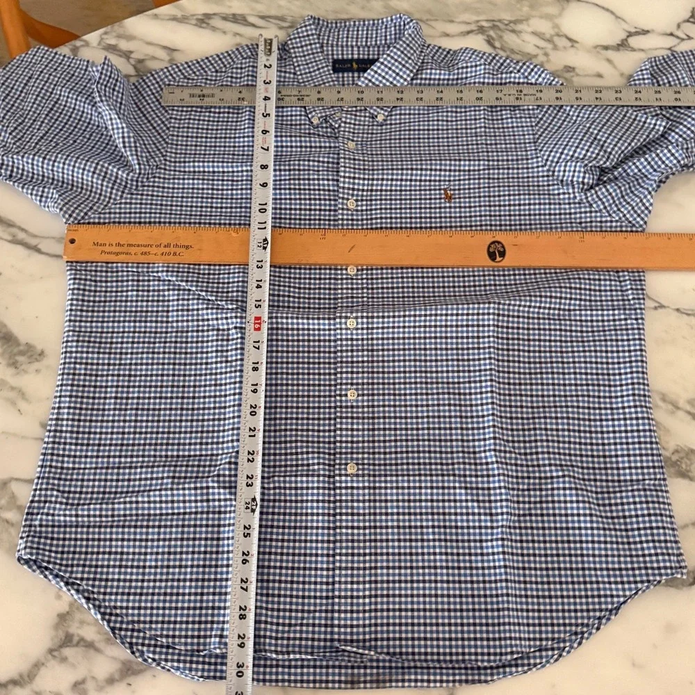 Polo Ralph Lauren Cotton Men's Blue criscross long sleeve shirt size XXL